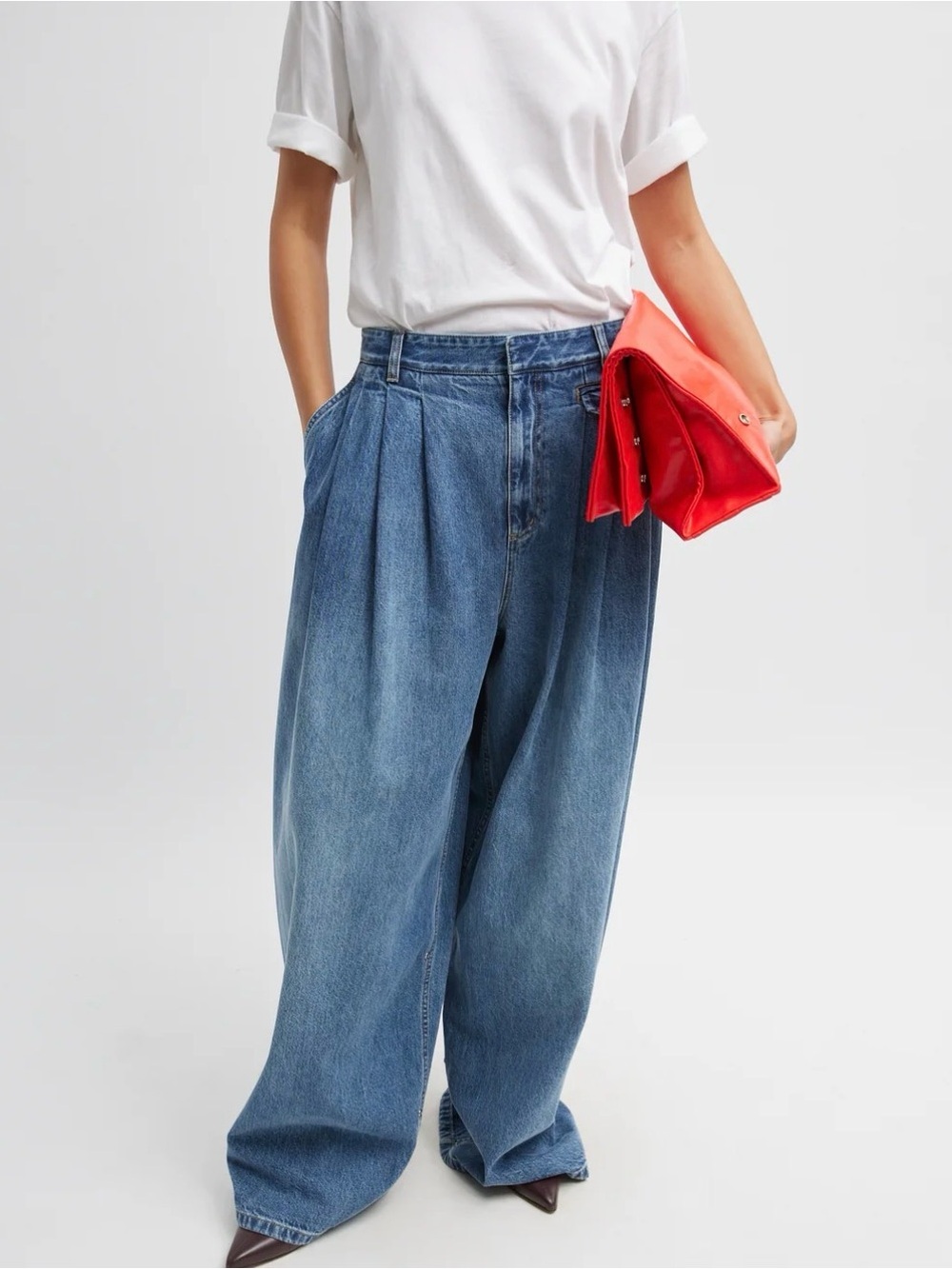 Tibi Spring Denim Triple Pleat Jeans - NWT size 28S